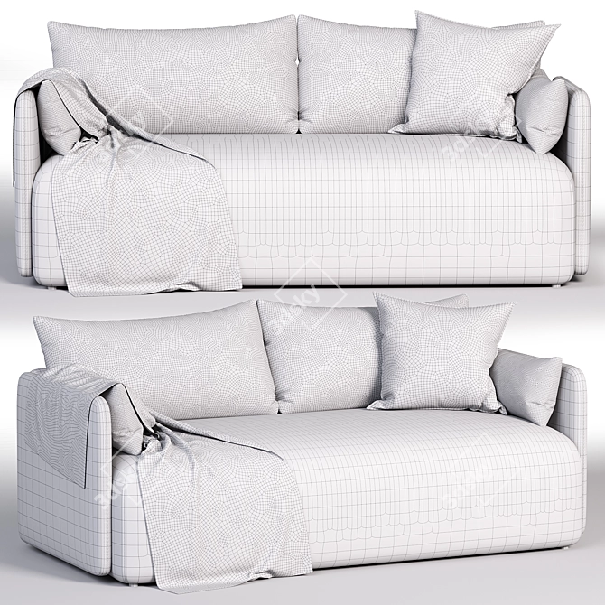 Modern Comfort Offset Sofa 3D model image 4