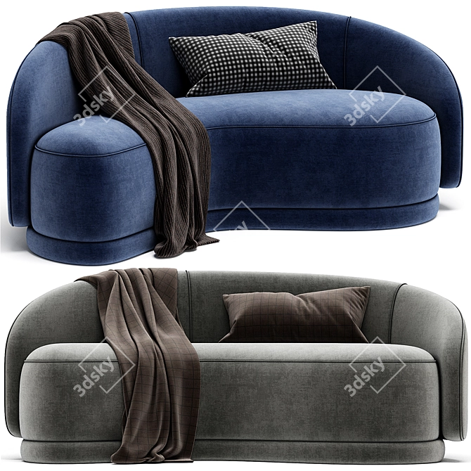 Modern Navy Slope Sofa 2017 3D model image 1