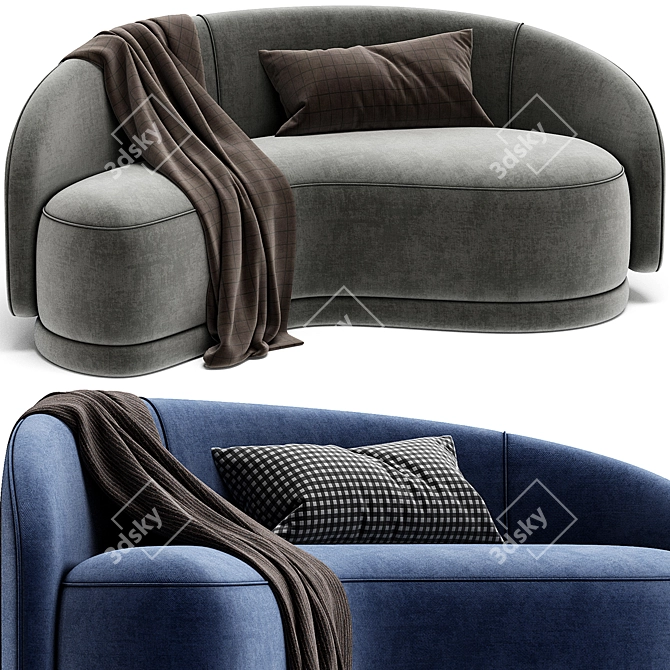 Modern Navy Slope Sofa 2017 3D model image 3