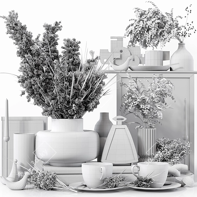 Luxury 3D Decorative Set 198 3D model image 6