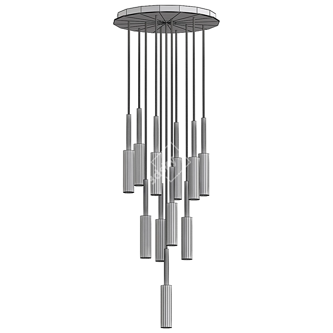 Elegant Vray Chandelier Model 3D model image 3