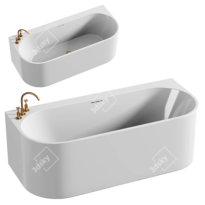 Luxurious Balinese Bathtub 3D model image 1