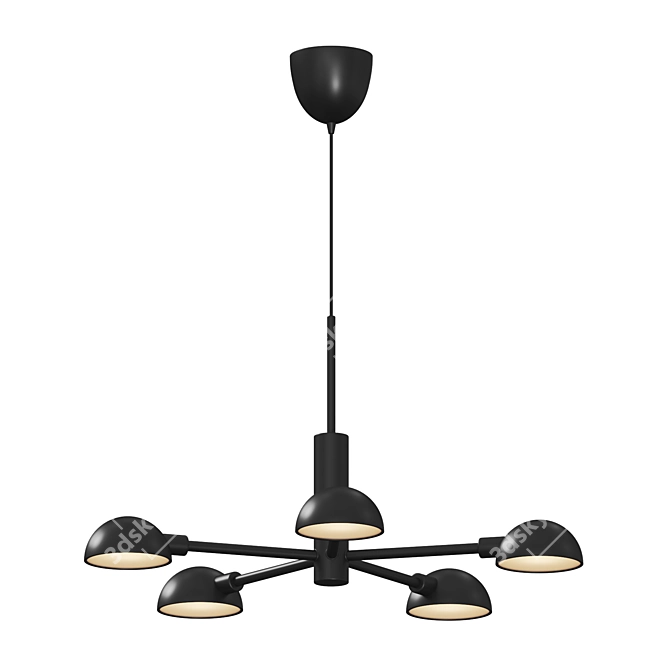 Sleek Metal Nomi Pendant 3D model image 2
