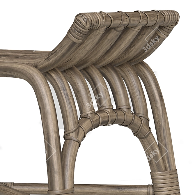 Purcell Bench in Legacy Metal 3D model image 4