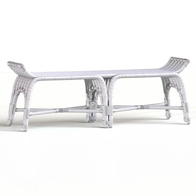 Purcell Bench in Legacy Metal 3D model image 6