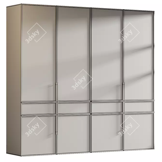 Modern Style Wardrobe 3D Model 3D model image 3