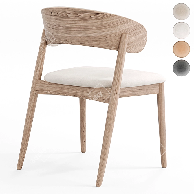 Modern Siena Chair in Ekokozha 3D model image 2