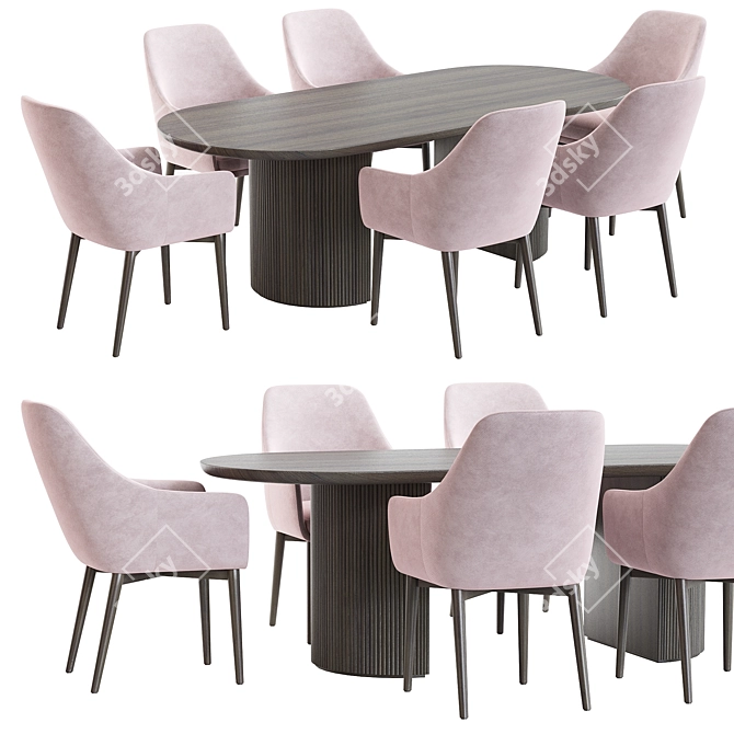 Miami & Moon Table Set 3D model image 1