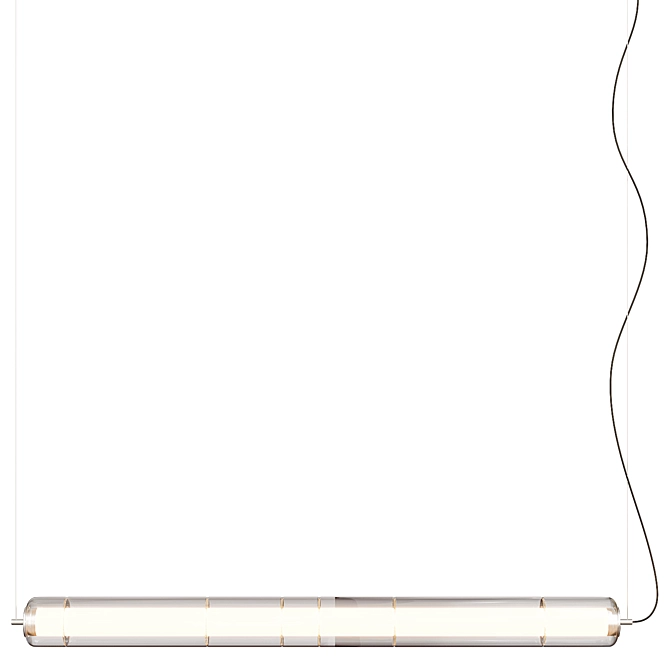 Sleek Borosilicate Glass Pendant Lamp 3D model image 4