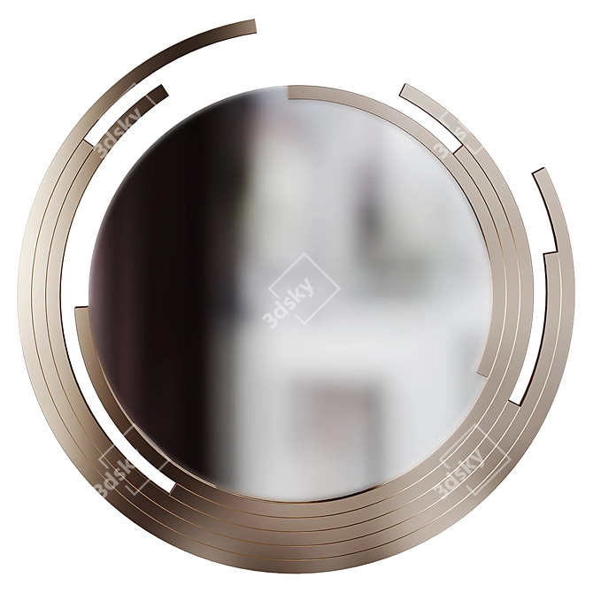 Modern Round Creative Living Room Mirror 3D model image 1