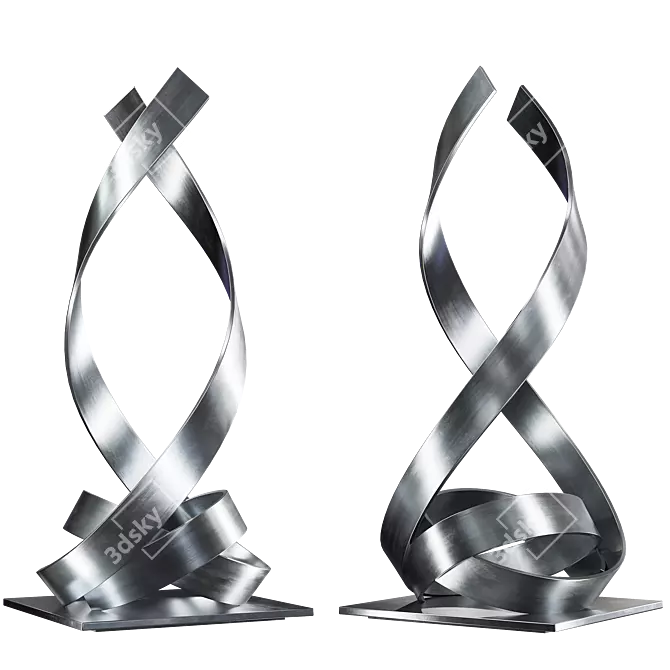 Modern Metal Sculpture Hyldreth Knot 3D model image 2