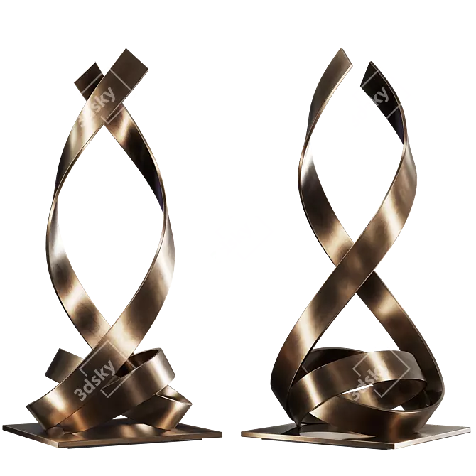 Modern Metal Sculpture Hyldreth Knot 3D model image 4