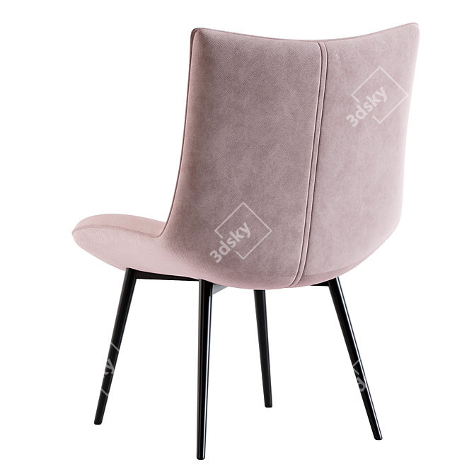 Sleek 2014 Robb Velvet Stool 3D model image 3