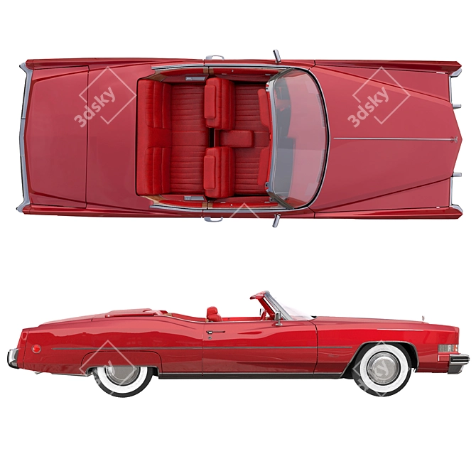 Vintage 1973 Cadillac Eldorado 3D model image 4