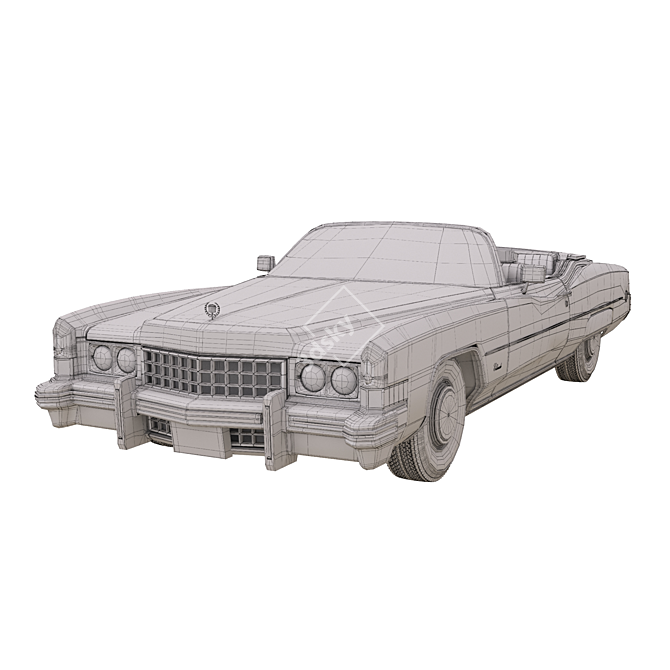 Vintage 1973 Cadillac Eldorado 3D model image 6