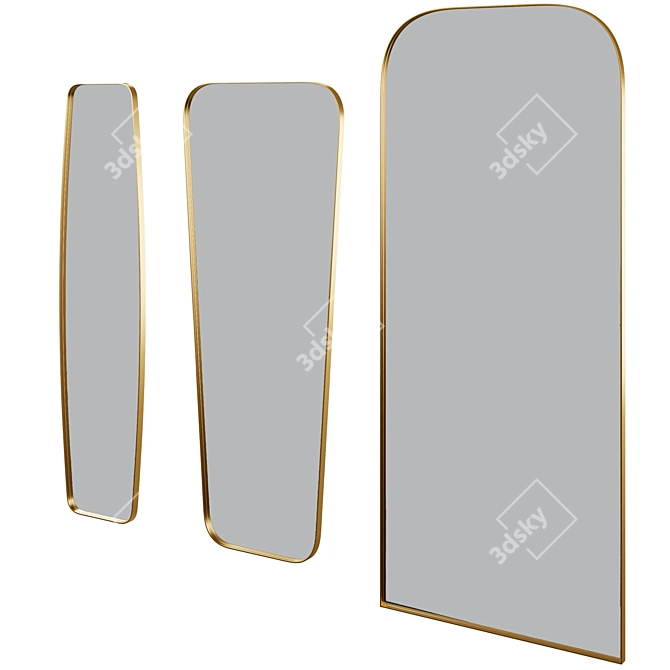 Contemporary Opera Wall Mirror 3D model image 1