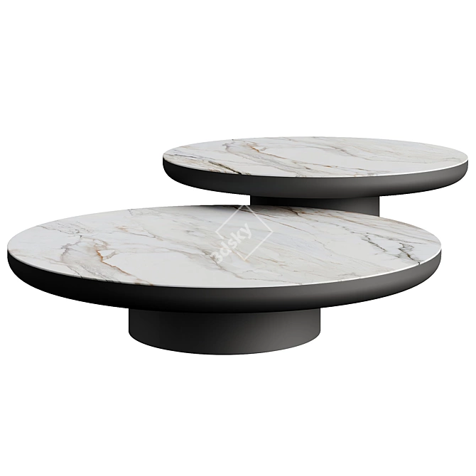 Luxury Marble Coffee Table Set 3D model image 2