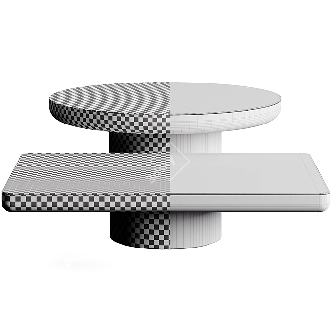 Luxury Marble Coffee Table Set 3D model image 3