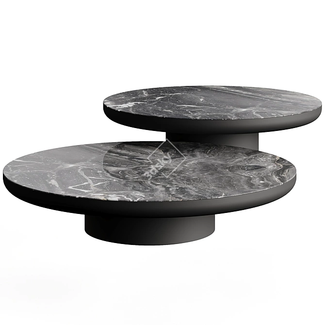 Luxury Marble Coffee Table Set 3D model image 4
