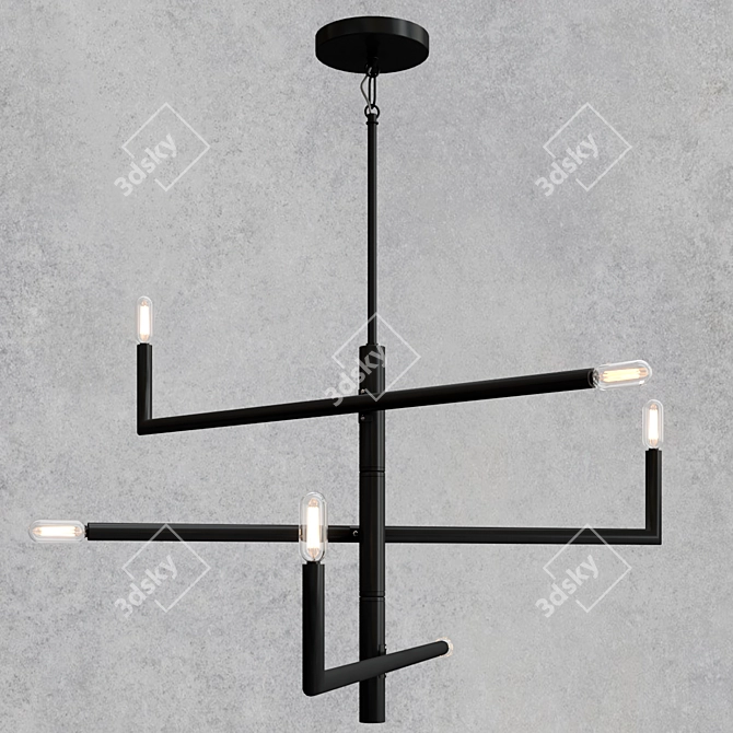 Elegant Cristofer 6-Light Chandelier 3D model image 2