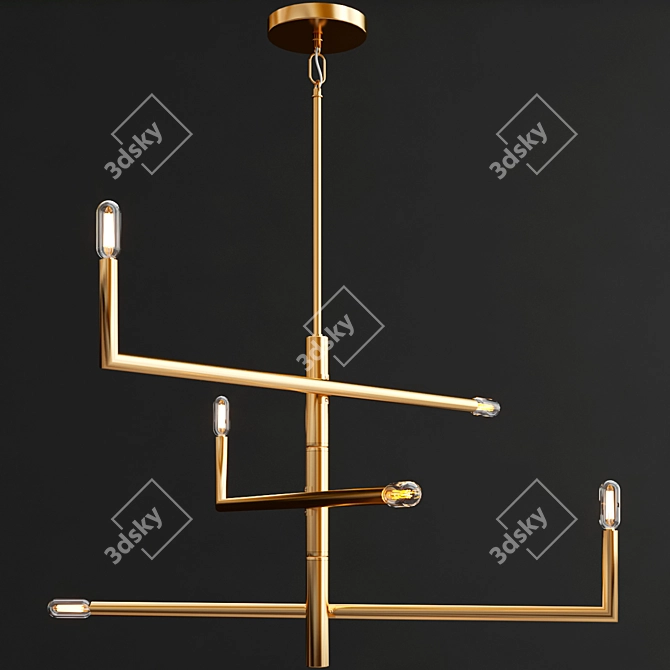 Elegant Cristofer 6-Light Chandelier 3D model image 3