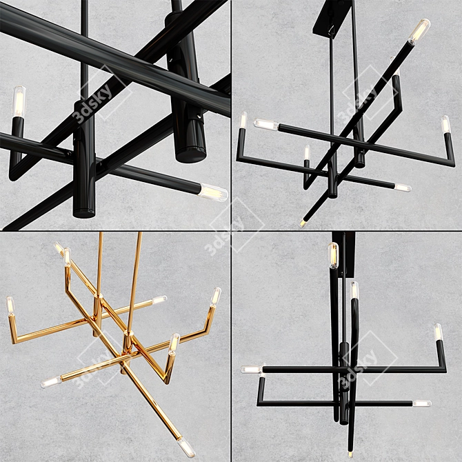 Savoy House Cristofer Linear Chandelier 3D model image 4