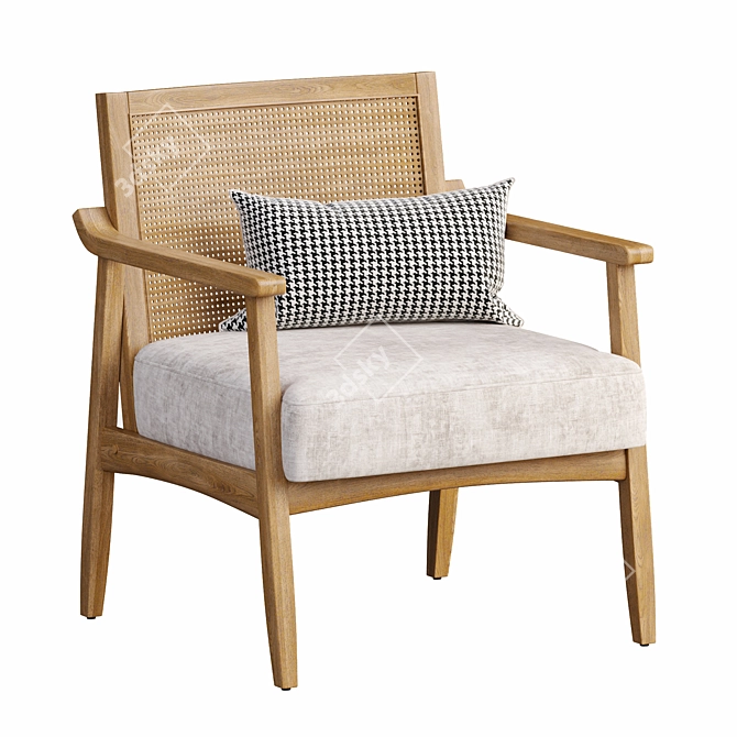 Coastal Rattan Alania Armchair 3D model image 1