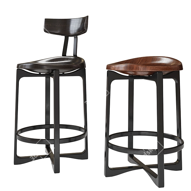 Shadow Black Pepper Bar Stool 3D model image 9