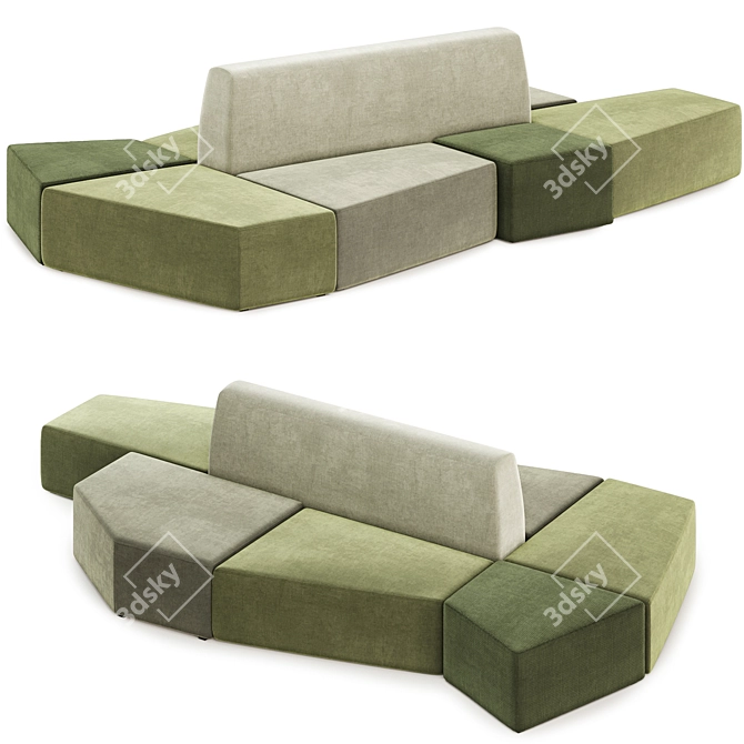 Multifunctional True Design Stone Sofa 3D model image 3