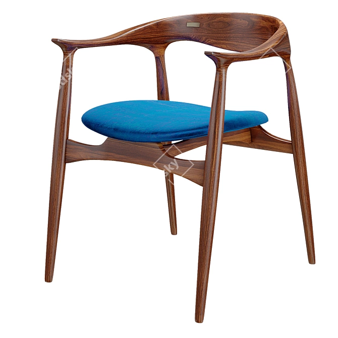 Timeless Korsu Walnut Chair 3D model image 2