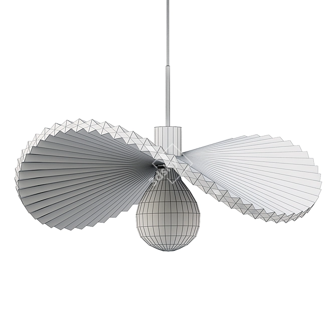 Exquisite Lotus Leaf Pendant Light 3D model image 3