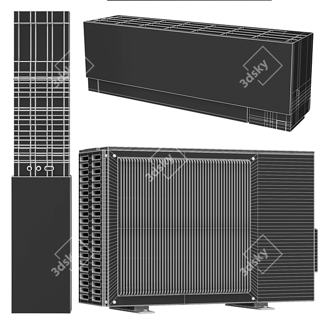 3-in-1 Mitsubishi Air Conditioner 3D model image 7