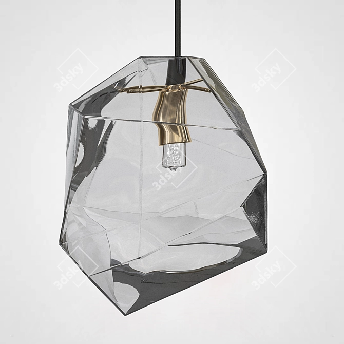 Amber Ice Cube Pendant Light 3D model image 2