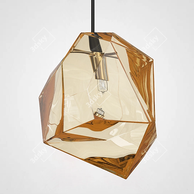 Amber Ice Cube Pendant Light 3D model image 3