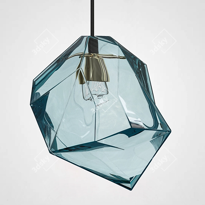 Amber Ice Cube Pendant Light 3D model image 4