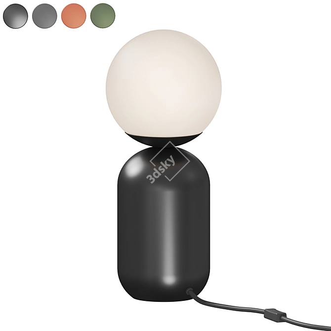 Modern LED Table Lamp, Metal 3D model image 2