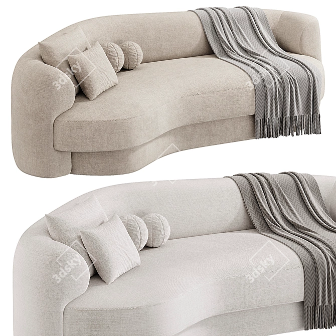 Contemporary Compact Yumi Sofa 3D model image 1