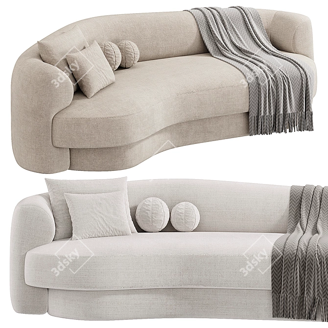 Contemporary Compact Yumi Sofa 3D model image 2