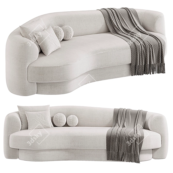 Contemporary Compact Yumi Sofa 3D model image 3