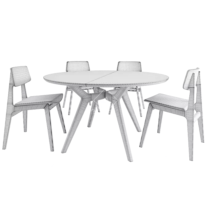 Rustic Elegance: Amelia Table Set 3D model image 4