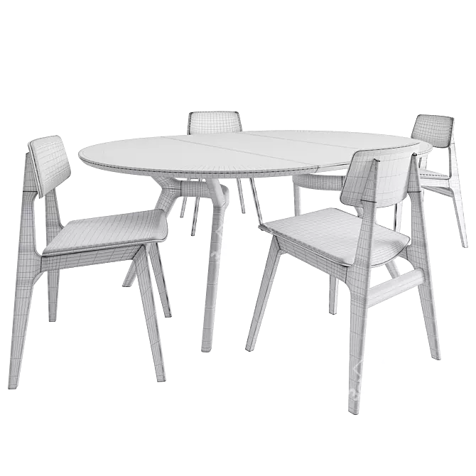 Rustic Elegance: Amelia Table Set 3D model image 5