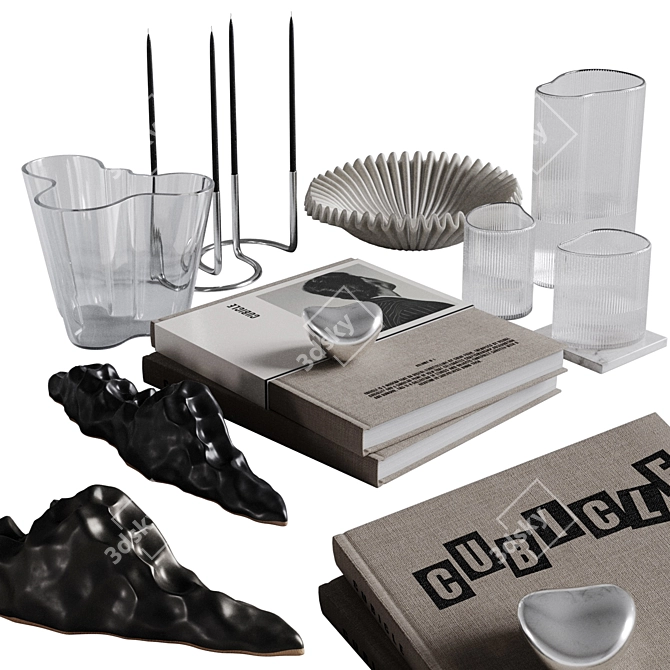 Cubicle Decor Set Kit 3D model image 1