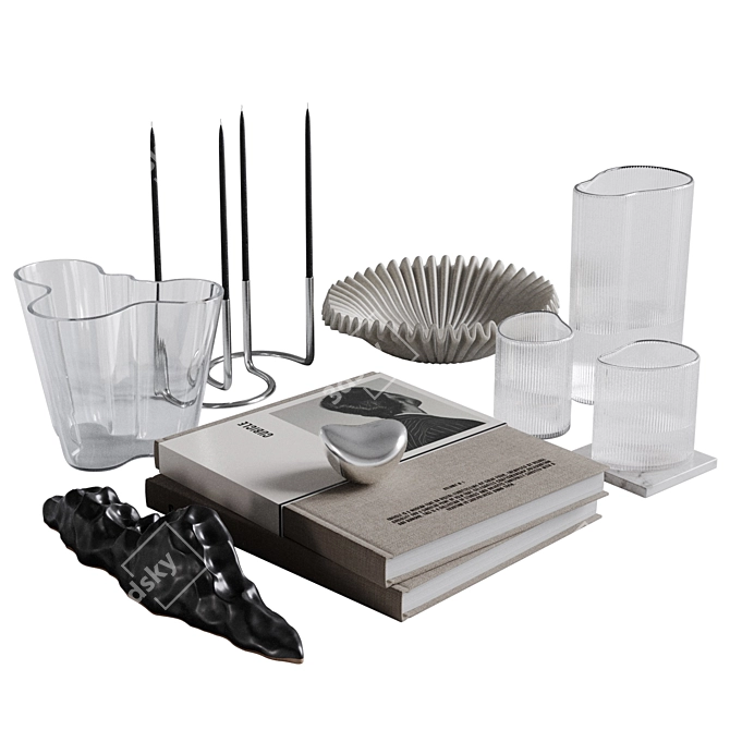 Cubicle Decor Set Kit 3D model image 7