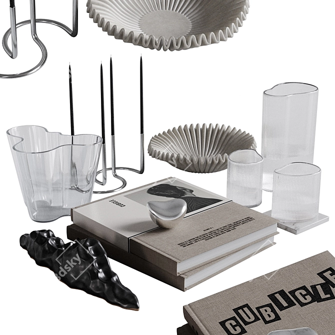 Cubicle Decor Set Kit 3D model image 8