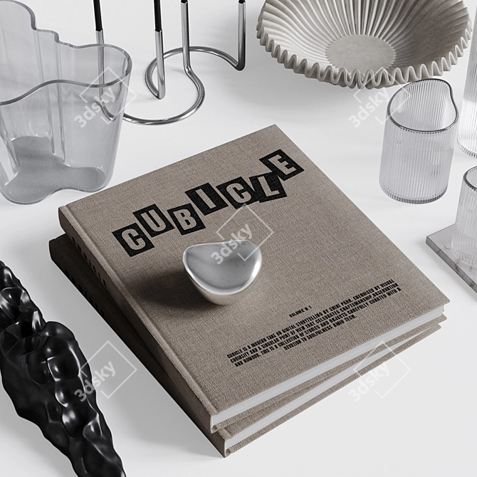 Cubicle Decor Set Kit 3D model image 11
