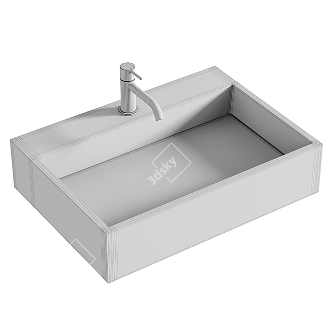 Elegant MARES 600 Washbasin 3D model image 4