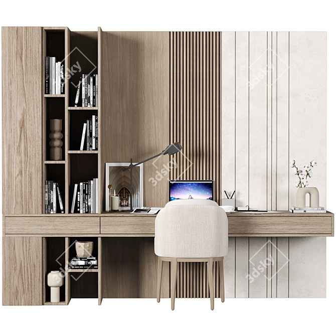 Luxury Home Office Desk Set 3D model image 1
