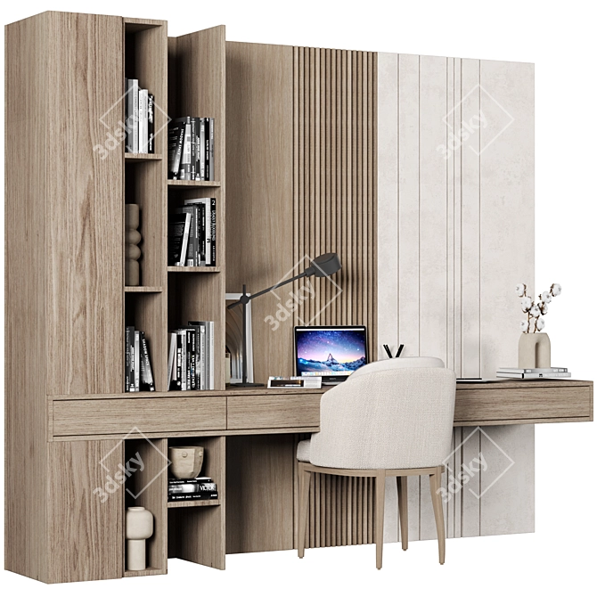 Luxury Home Office Desk Set 3D model image 2