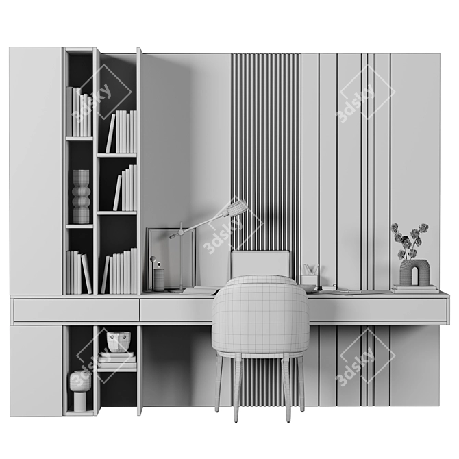 Luxury Home Office Desk Set 3D model image 4