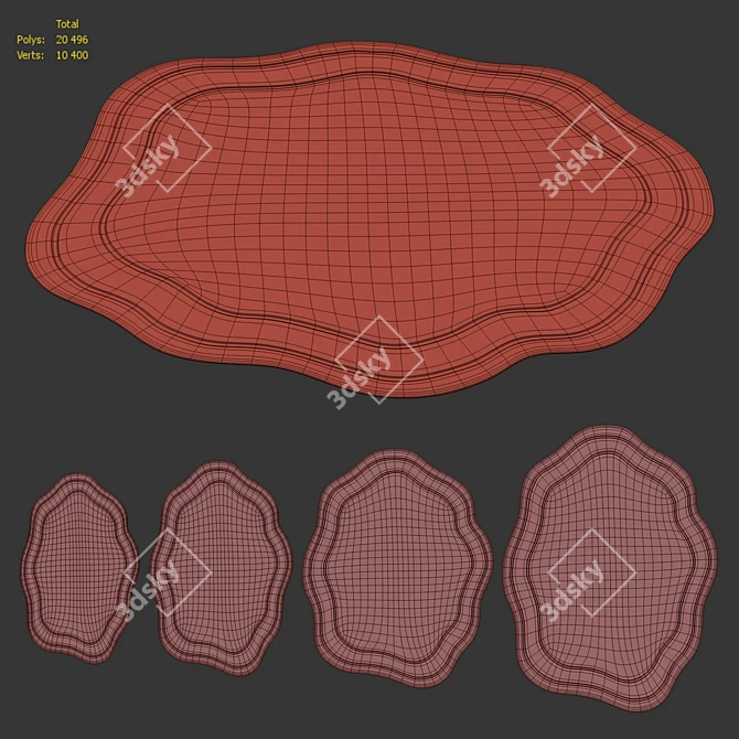 Lumi Wool Rug, Handtufted Beauty 3D model image 6